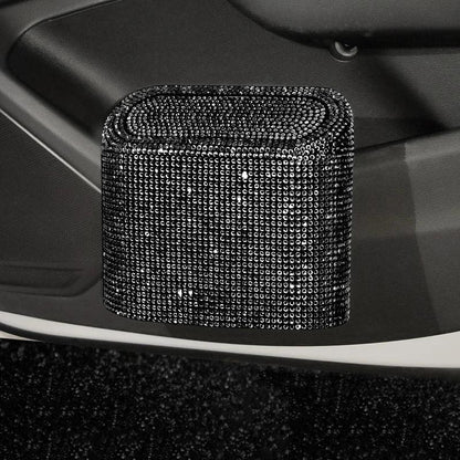 Diamond Crystal Car Trash Can with Lid - Leakproof Vehicle Bin