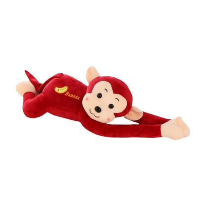 Long Arm Gibbon Monkey Plush Car Pendant – Hanging Stuffed Animal Accessory with Quick Release - A