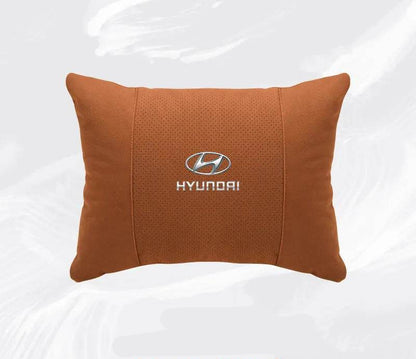 Hyundai Breathable Suede Neck Pillow for Accent, Elantra, Tucson, Sonata, Kona & More - headrest 1pc white