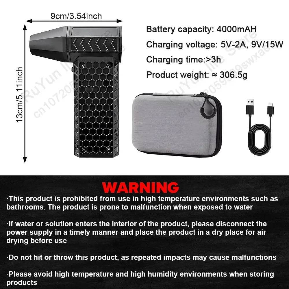 Turbo Jet Mini Air Blower – Handheld Dust Blower with Storage Bag - 