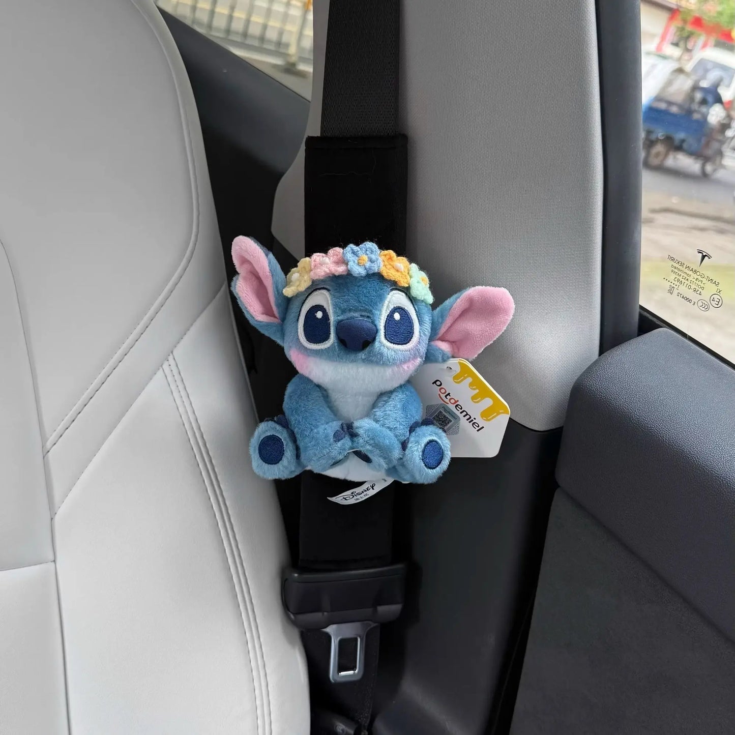 Stitch Car Seat Belt Cover Disney Cartoon Kawaii Plush Pad