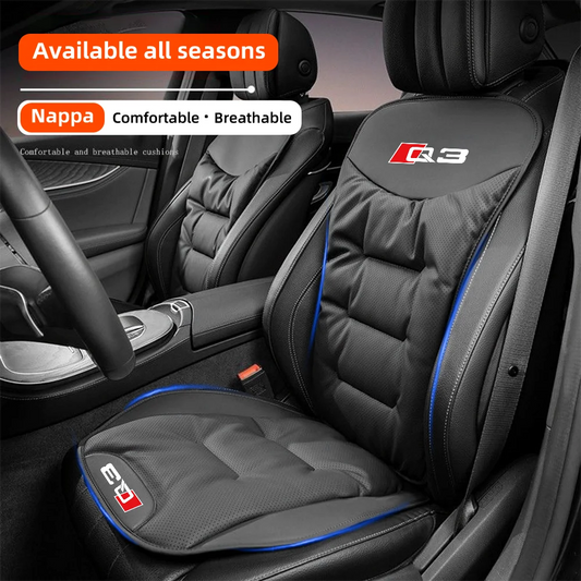 Leather Car Seat Cover Universal Four Seasons Car Front/Rear Seat Cushion for Audi Q3 Q7 Q8 TT Chair Protector Pad Accessories