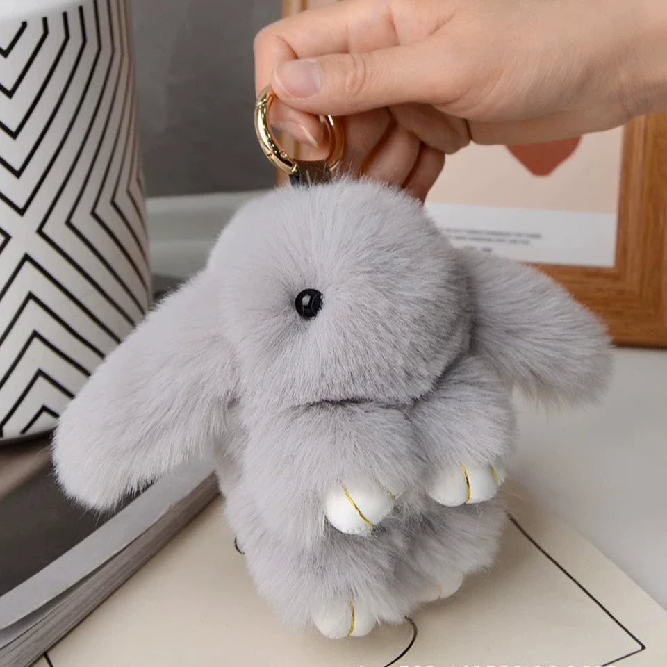 15cm Rabbit Fur Keychain Pendant