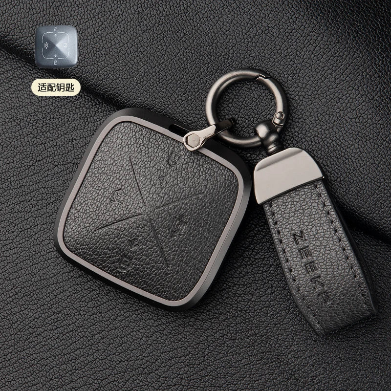 Zinc Alloy Leather Key Cover for Geely ZEEKR 001 7X 009 X Car Fob
