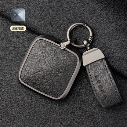 Zinc Alloy Leather Key Cover for Geely ZEEKR 001 7X 009 X Car Fob