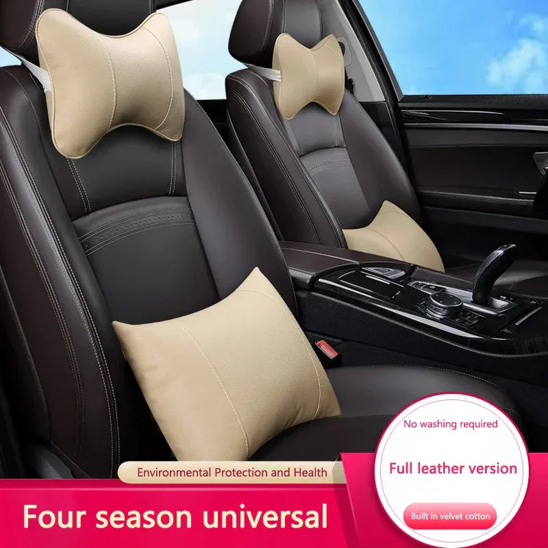 Ferrari Leather Headrest Cushion - Black