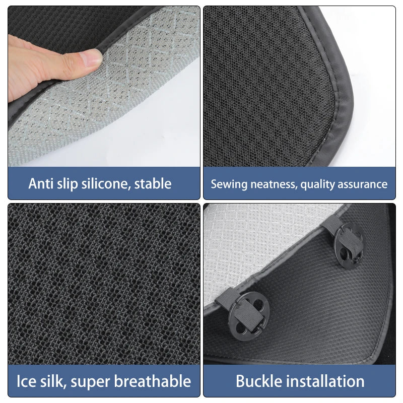 Tesla Ice Silk Seat Cushion | Model 3 & Y (2019–2025) Breathable Cover - T-M3Y-F01-white