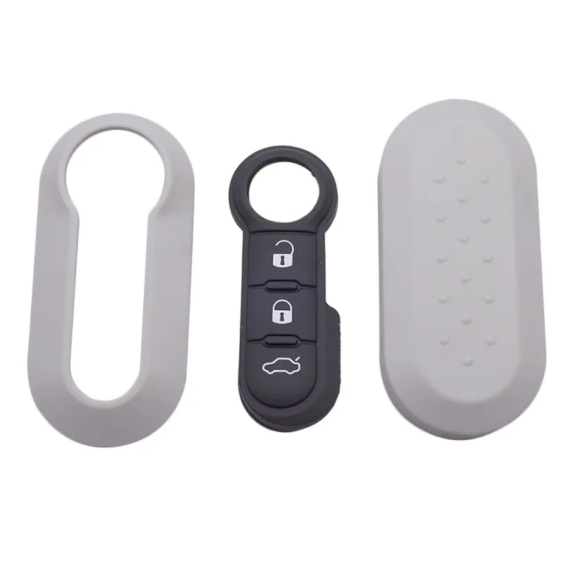 Fiat 500, Panda & Punto Remote Key Shell — 3 Button, 8 Colours - gray
