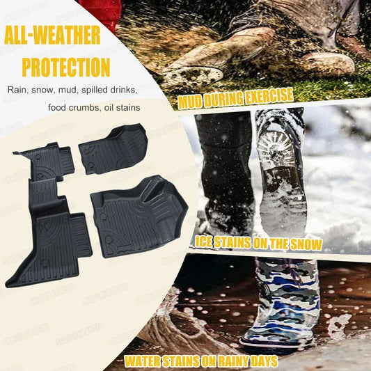 Ford Ranger 3D TPE Floor Mats 2012-2021 T6 T7 T8 PX Wildtrak XLT - Right Hand Drive