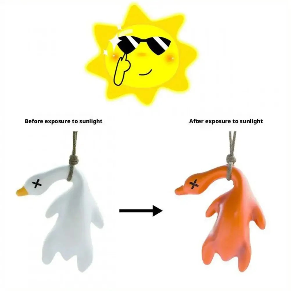 Color-Changing Duck Car Ornament – Cute Swinging Duck Pendant
