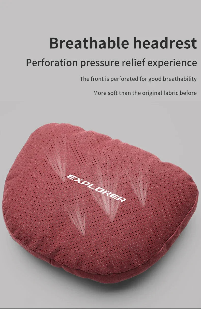 Ford Explorer 5-Color Car Headrest Neck & Lumbar Support Pillow - Red Headrest