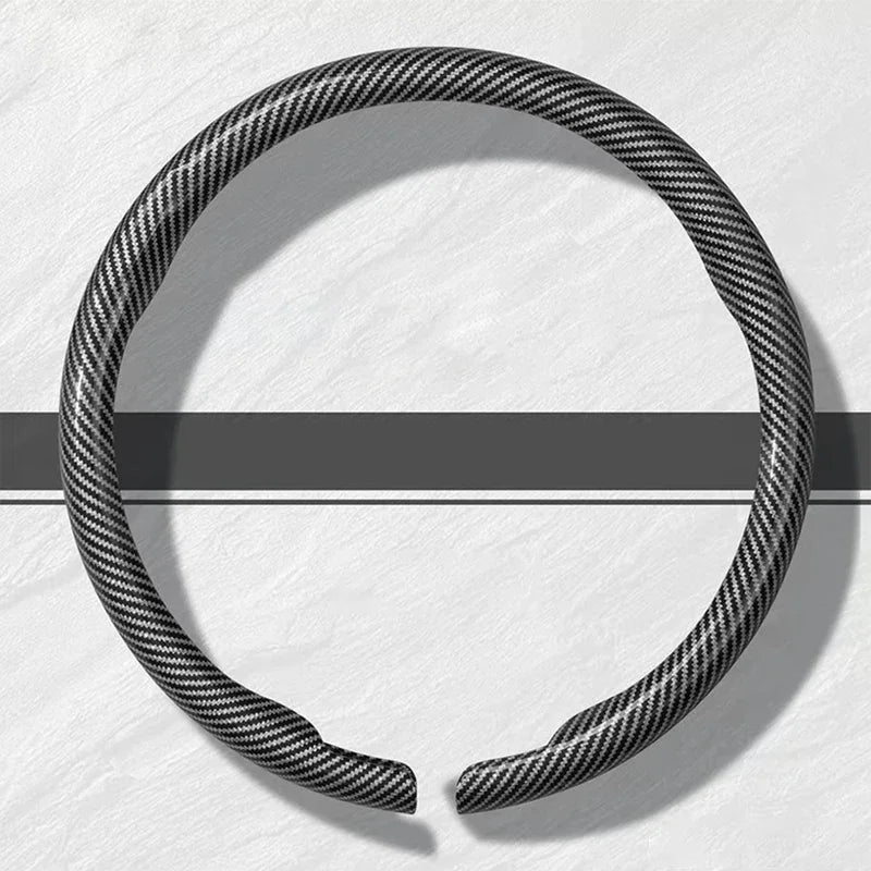 Dodge and RAM Carbon Fibre Suede Steering Wheel Cover - Round Shape / Carbon Fibre Ash