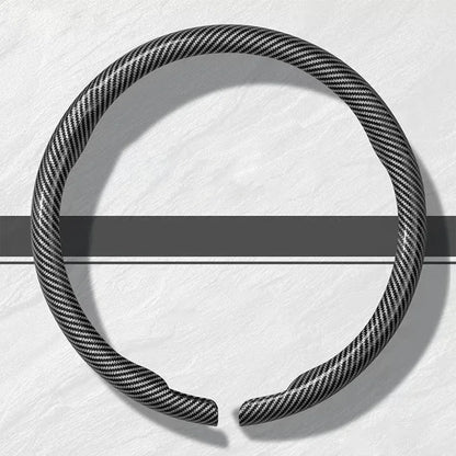 Dodge and RAM Carbon Fibre Suede Steering Wheel Cover - Round Shape / Carbon Fibre Ash