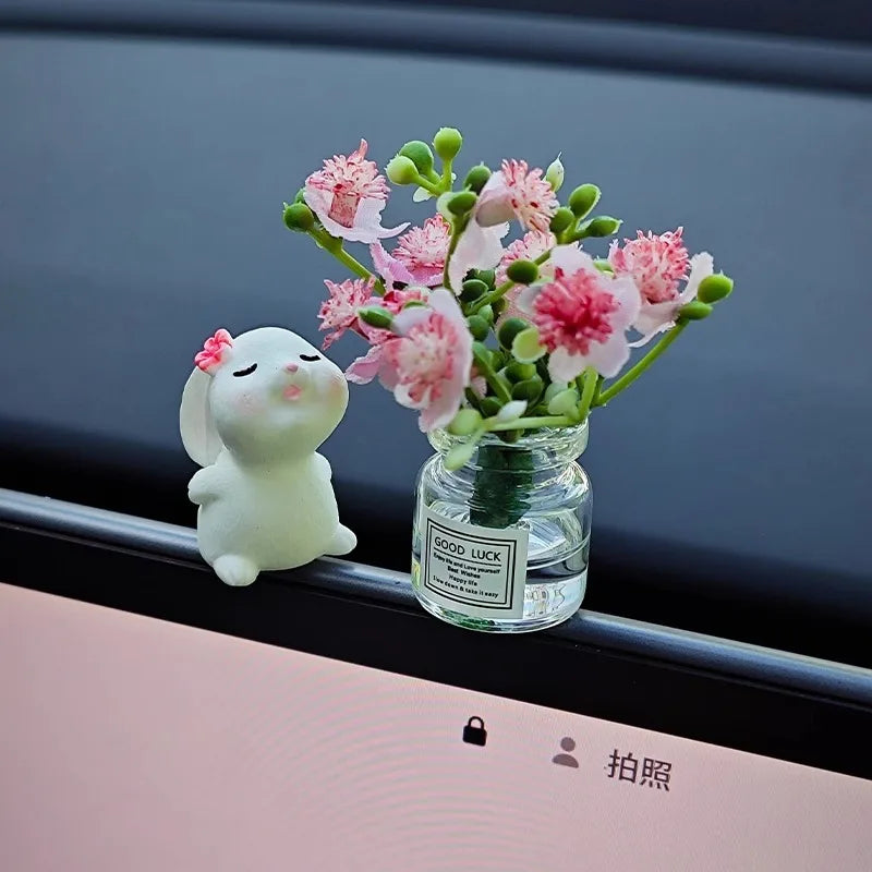 Bunny Floral Fragrance Car Console Ornament