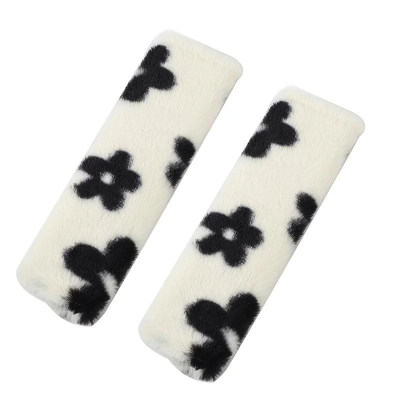 Plush Flower Car Seat Belt Shoulder Pad Cover Anti-Squeeze Safety