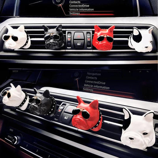 French Bulldog Car Air Freshener - Vent Clip Essential Oil Diffuser