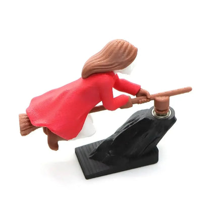 Witch Wizard Car Dashboard Ornament – Broomstick Drift Decor