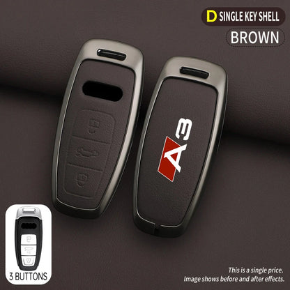 Zinc Alloy Leather Car Key Case Cover Audi A3 8P 8V 8L S3 RS3