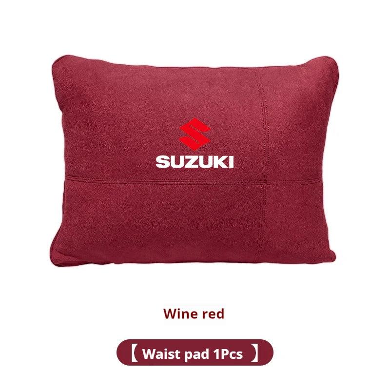 Suzuki Car Headrest & Waist Pillow - Red Lumbar