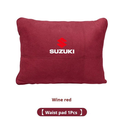 Suzuki Car Headrest & Waist Pillow - Red Lumbar