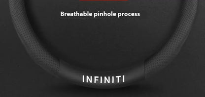 Infiniti Carbon Fiber Leather Steering Wheel Cover - O Leather Red