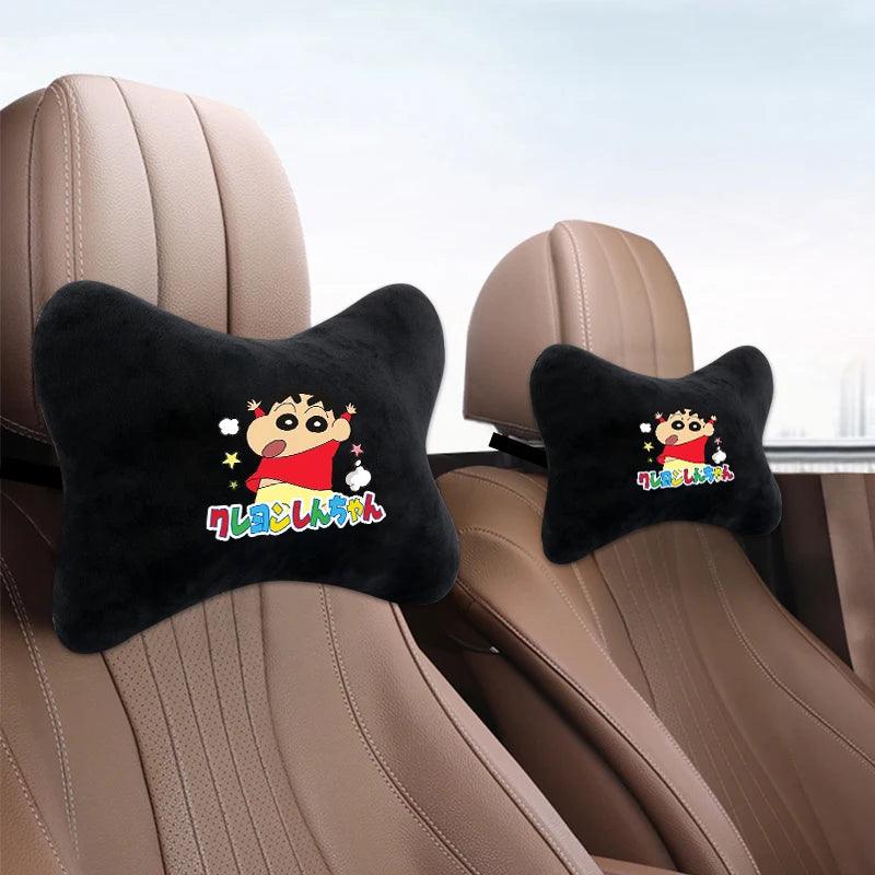 Crayon Shin-chan Car Neck Pillow - Cartoon Headrest Cushion Support