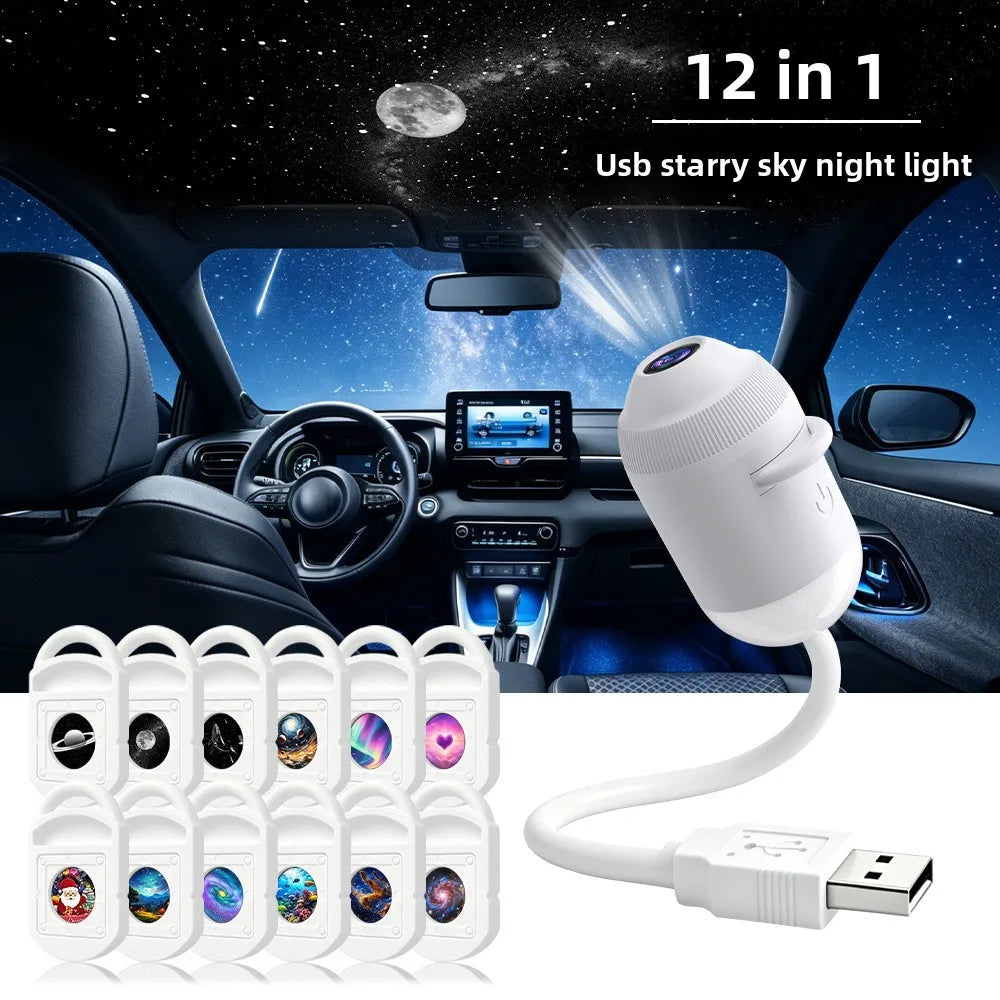 USB Starry Sky Car Projector Light with Adjustable Angle