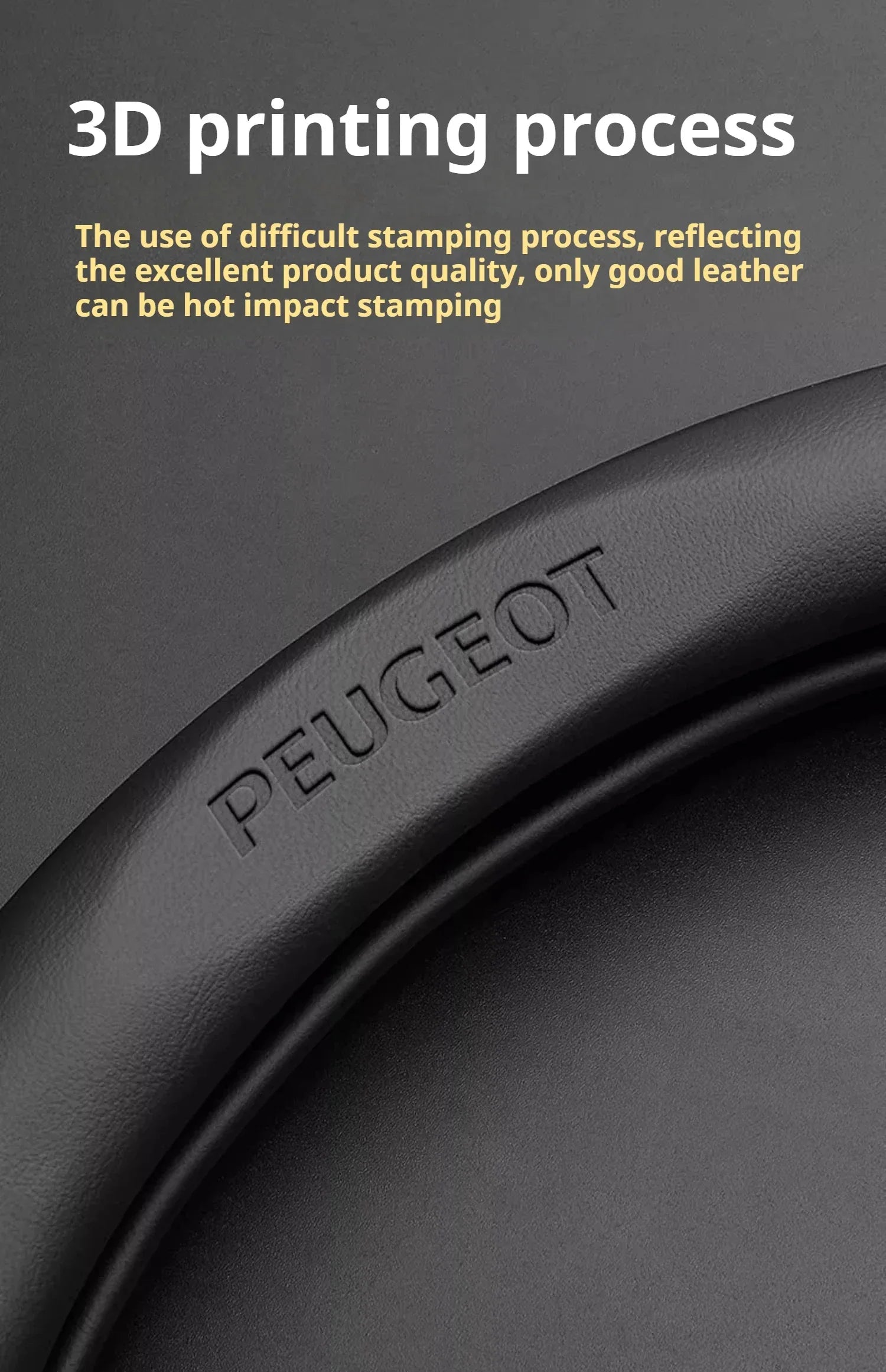Peugeot Leather Steering Wheel Cover - D Type Black A