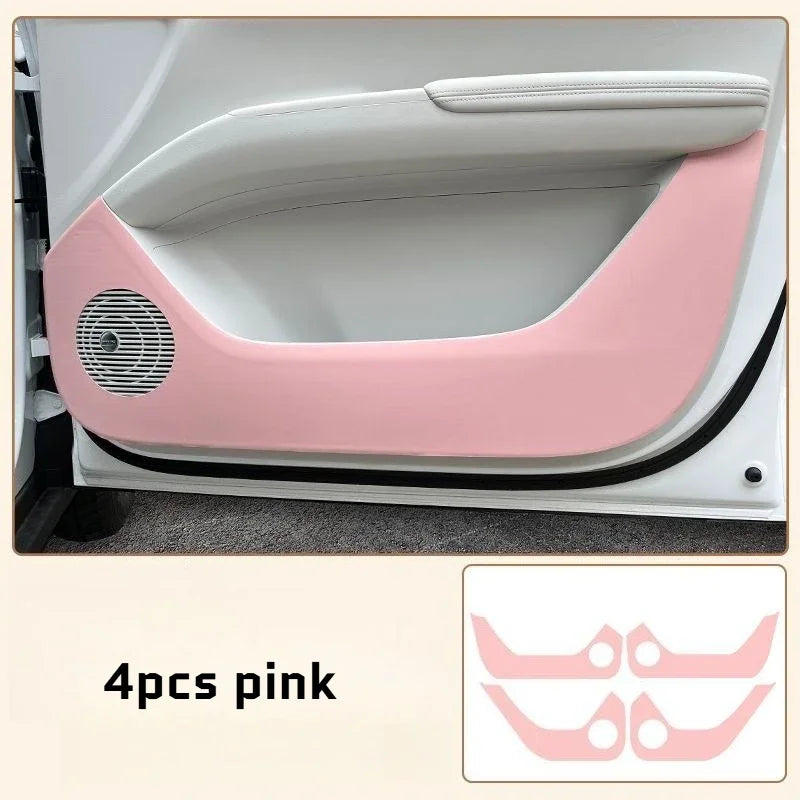 Geely EX2 PU Leather Door Anti-Kick Protector Pads - 4pcs pink