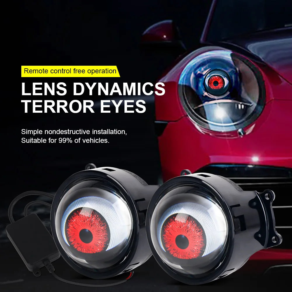 3-Inch Devil's Eye LED Headlight Retrofit Kit with Remote Control