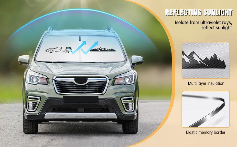 Subaru Forester Windshield Sun Shade 2019-2024 Foldable UV Shield - A