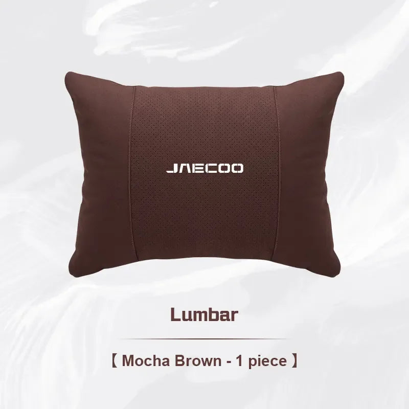Jaecoo Breathable Suede Neck & Lumbar Support Pillow - lumbar brown