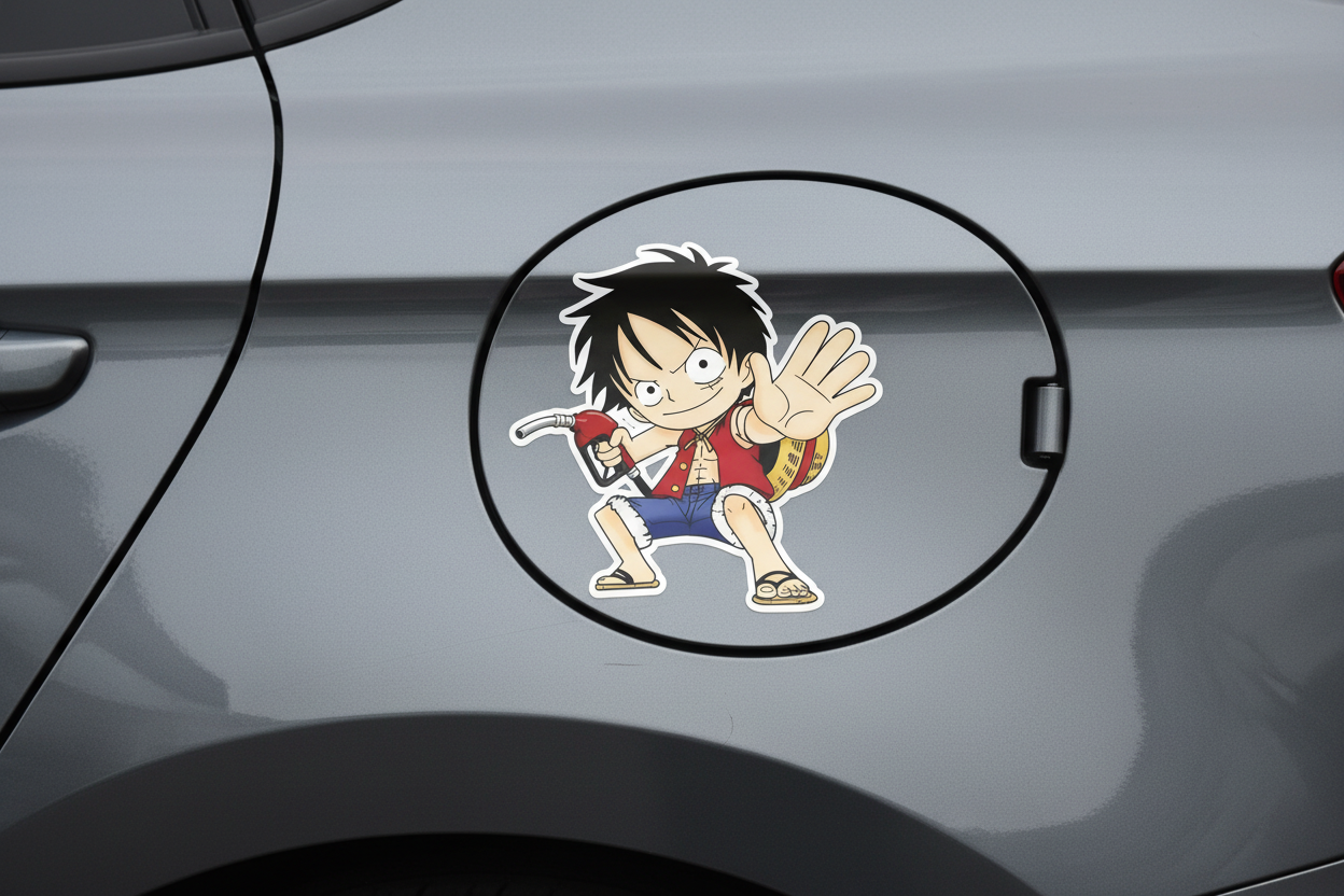 One Piece Chibi Luffy, Zoro Fuel Cap Decal