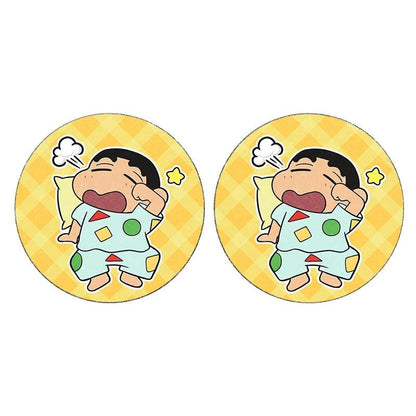 Anti-Slip Crayon Shin-chan Car Cup Coasters Set Interior Pads