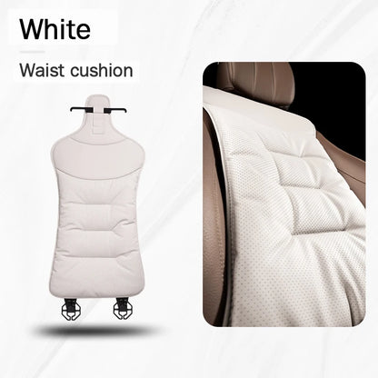 Universal PU Leather Car Seat Cover – Waist Support Cushion, Four Seasons Protector - 1PC Brown Seat