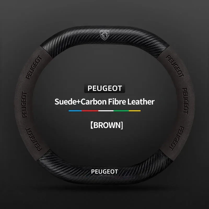Peugeot 3008 4008 5008 208 2008 Suede Leather Steering Wheel Cover