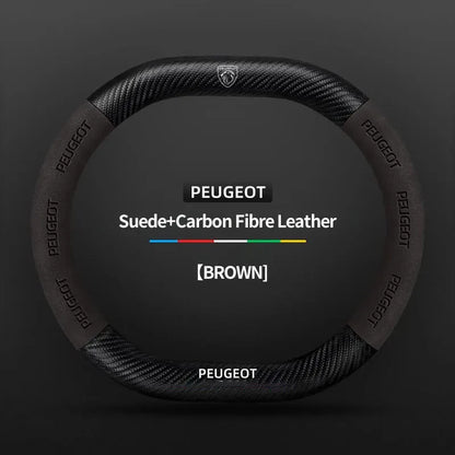 Peugeot 3008 4008 5008 208 2008 Suede Leather Steering Wheel Cover