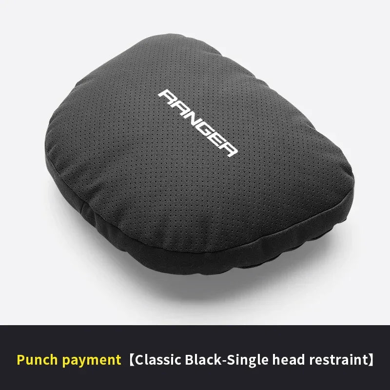Ford Ranger Soft Neck Headrest & Lumbar Support Cushion Pillow - Headrest Black
