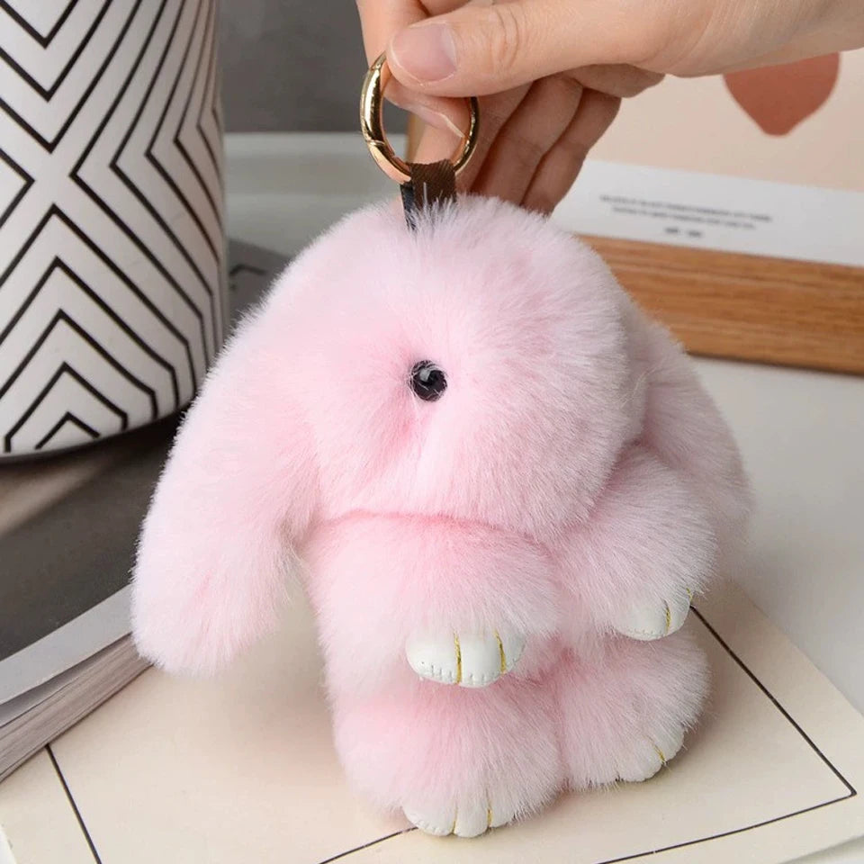 15cm Rabbit Fur Keychain Pendant