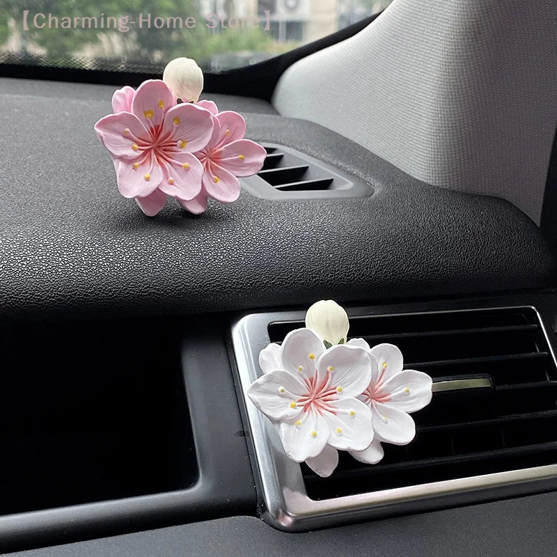 Flower Car Vent Air Freshener Clip – Peach Blossom Aroma Diffuser