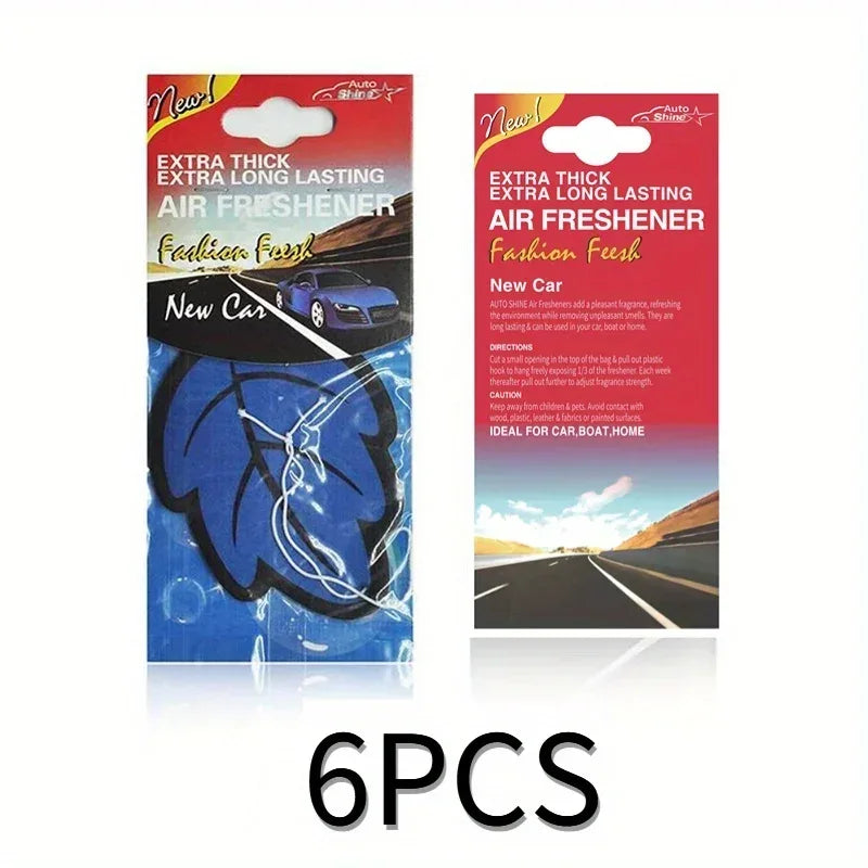 Leaf Shape Hanging Car Air Freshener - 6Pcs-New car