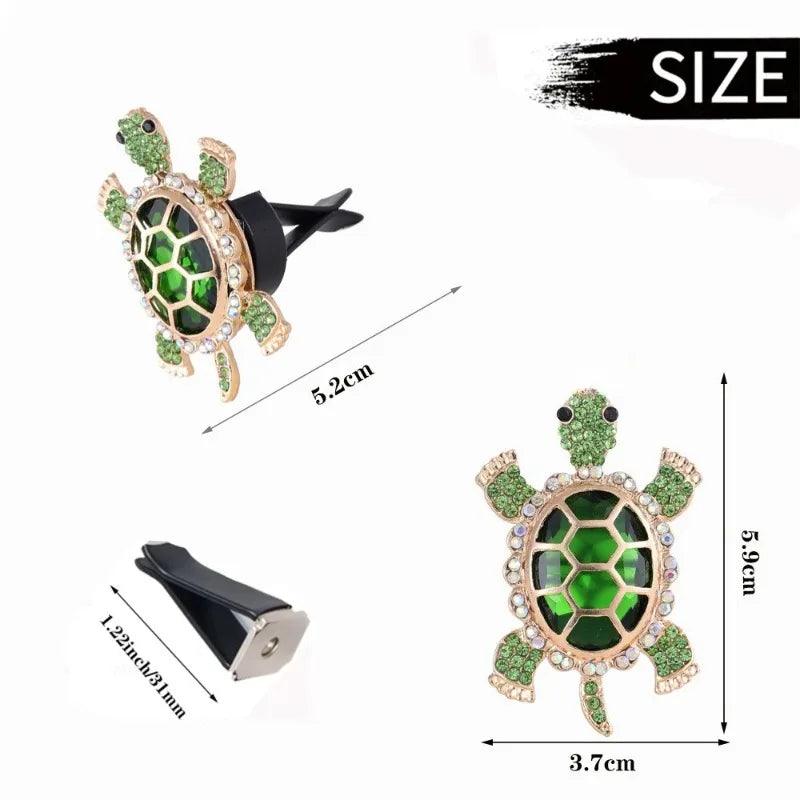 Crystal Turtle Car Air Vent Decoration - Shiny Interior Accessory