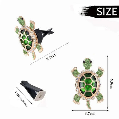 Crystal Turtle Car Air Vent Decoration - Shiny Interior Accessory