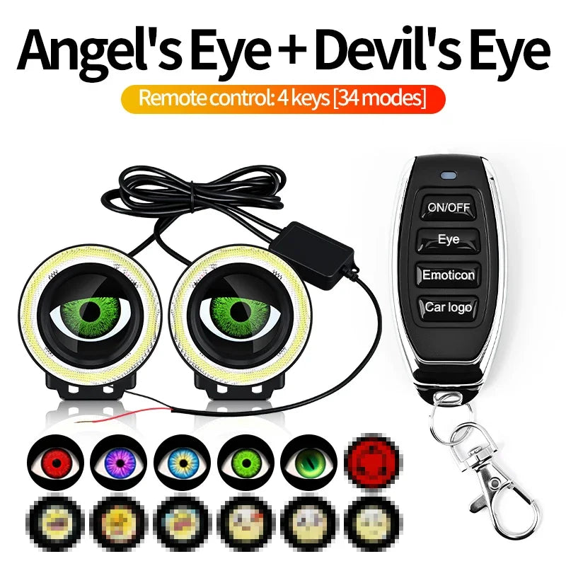 3.5-Inch RGB LED Angel Eyes Halo Ring Fog Lamp with 32/82 Modes