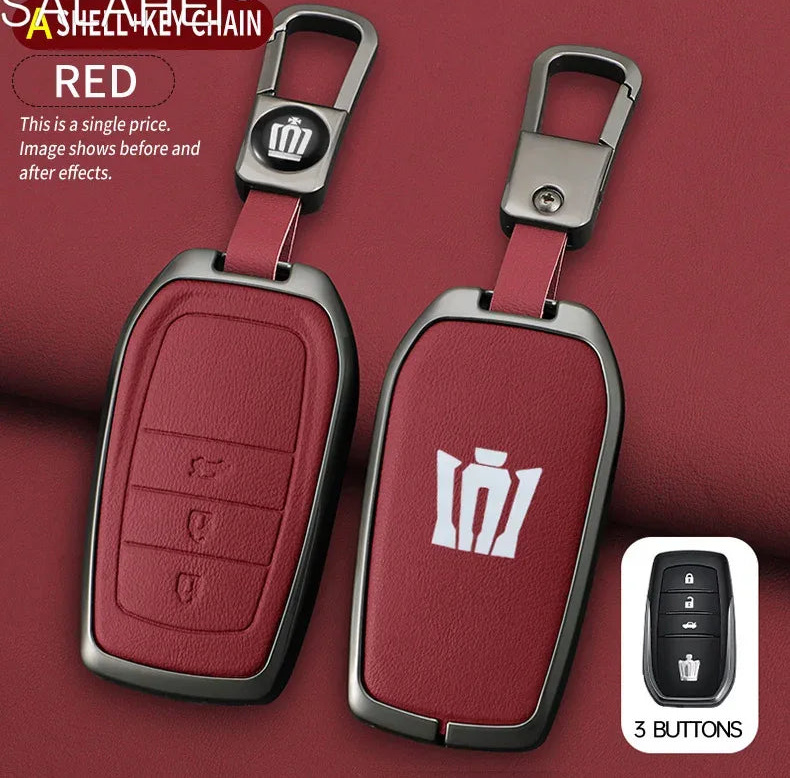 Toyota Key Cover - Zinc Alloy Case - B-red keyring