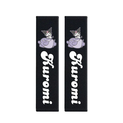 Kawaii Kuromi Car Seat Belt Covers - Universal Comfort Pads Auto