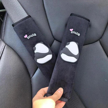 2pcs Panda Car Seat Belt Shoulder Covers Anti-Strangulation Safety