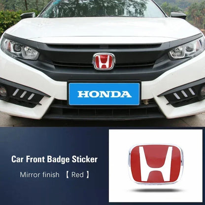 Honda Logo Badge Modification Sticker for Civic, Accord & CR-V - Red-Car Front / 8th Accord 2008-2012