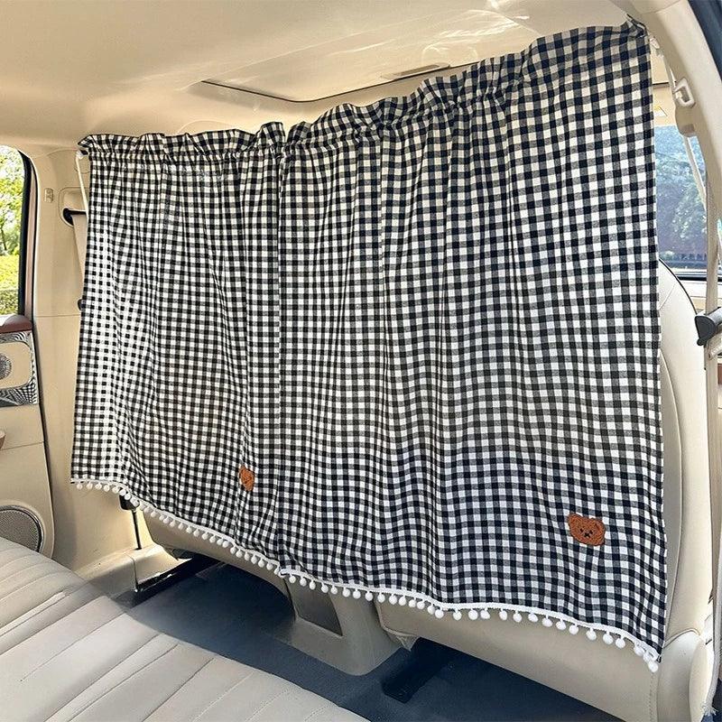 Universal Car Privacy Curtains Rear Seat Divider Blackout Sun Shades