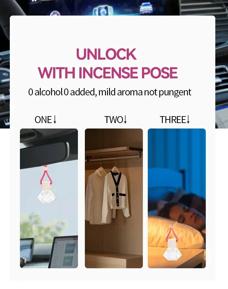 Pink Hanging Car Air Freshener Perfume Pendant - Oilimpia